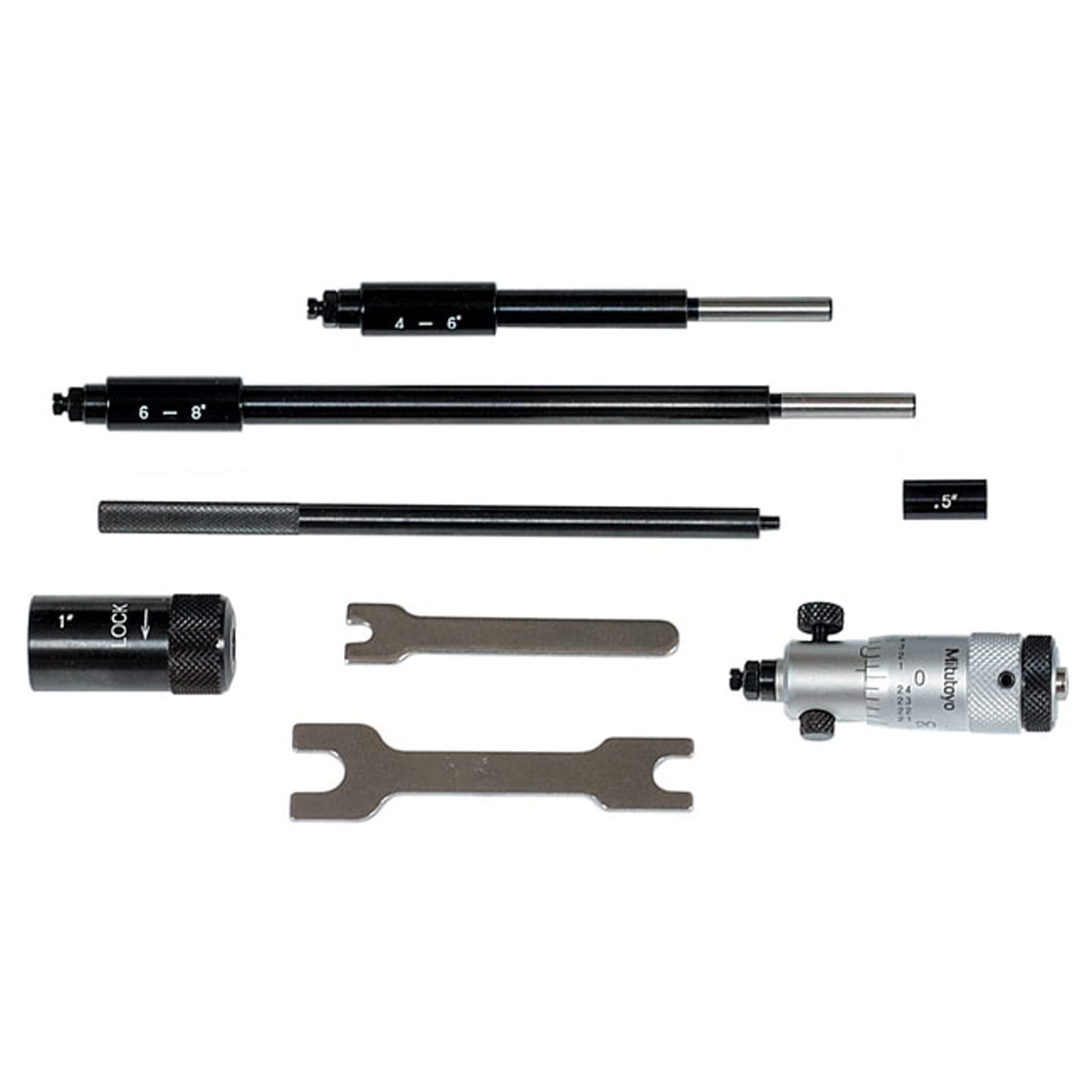 Mitutoyo Inside Micrometer Set 2-8" Interchangeable Rod Type 1 Mitutoyo Inside Micrometer Set 2-8" Interchangeable Rod Type