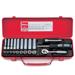 Koken 2277 Std & Deep Socket Set 6pt 21pc 1/4"Dr 5.5-13mm