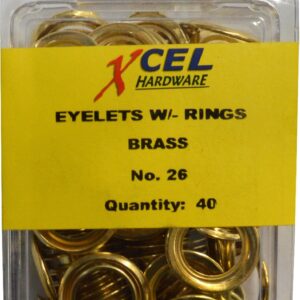 Xcel Eyelets - Brass with Rings 40-pce #26B 11.11mm