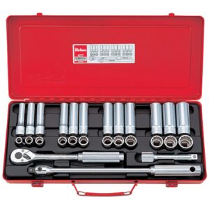 Koken 4277 Std & Deep Socket Set 12pt 27pc 1/2"Dr 10-24mm
