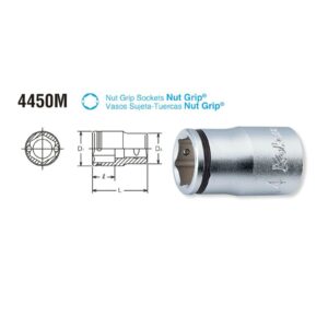 Koken 4450M Deep Nut Grip Socket 1/2"Dr 24mm