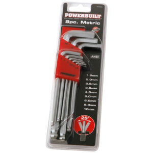 9pc Metric Ball End Hex Key Set