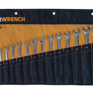 GEARWRENCH 18Pc 12-Point Metric Long Pattern Combination Wrench Set - Roll