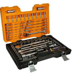 GEARWRENCH 111Pc 1/4 & 1/2 in. Drive Metric/SAE Socket & Reversible Ratcheting Wrench Set