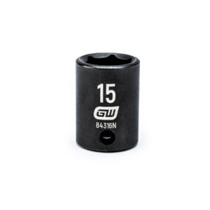 GEARWRENCH 15mm 3/8in. Drive 6-Point Standard Impact Socket
