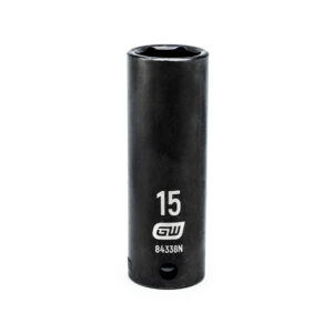 GEARWRENCH 15mm 3/8in. Drive 6-Point Metric Deep Impact Socket
