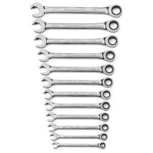 GEARWRENCH 12Pc 72-Tooth 12-Point Metric Open End Ratcheting Wrench Set