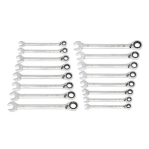 GEARWRENCH 16Pc 90-Tooth 12-Point Metric Reversible Ratcheting Wrench Set