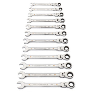 GEARWRENCH 12Pc 90-Tooth 12-Point Flex Head Metric Ratcheting Combination Wrench Set