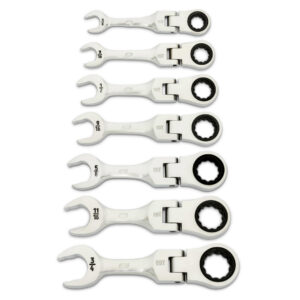 GEARWRENCH 7Pc 90-Tooth 12-Point SAE Stubby Flex Ratcheting Combination Wrench Set