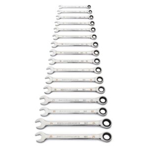 GEARWRENCH 16Pc 90-Tooth 12-Point Metric Combination Ratcheting Wrench Set