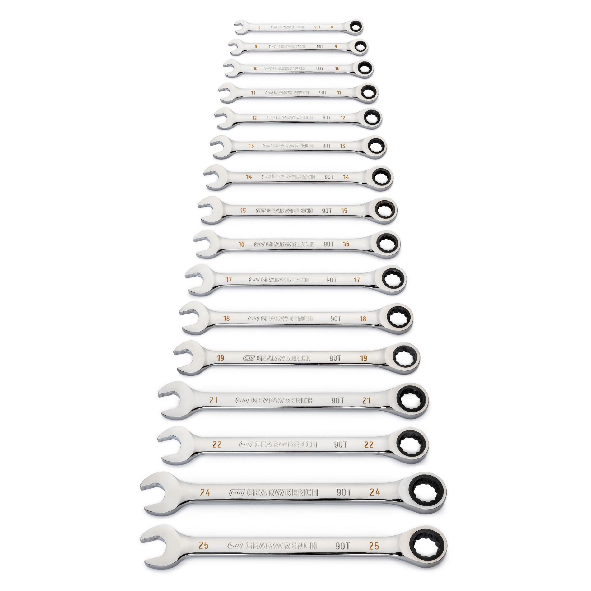 GEARWRENCH 16Pc 90-Tooth 12-Point Metric Combination Ratcheting Wrench Set 1 GEARWRENCH 16Pc 90-Tooth 12-Point Metric Combination Ratcheting Wrench Set