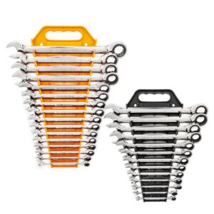 GEARWRENCH 16Pc Metric & 13Pc SAE Combo Ratcheting Wrench Twin Pack