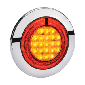 NARVA 9-33V MDL56 LED REAR INDICATOR LAMP AMBER WITH RED TAIL RING