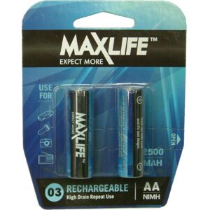 Max-Life Batteries Rechargeable NIMH - AA 2-Pack