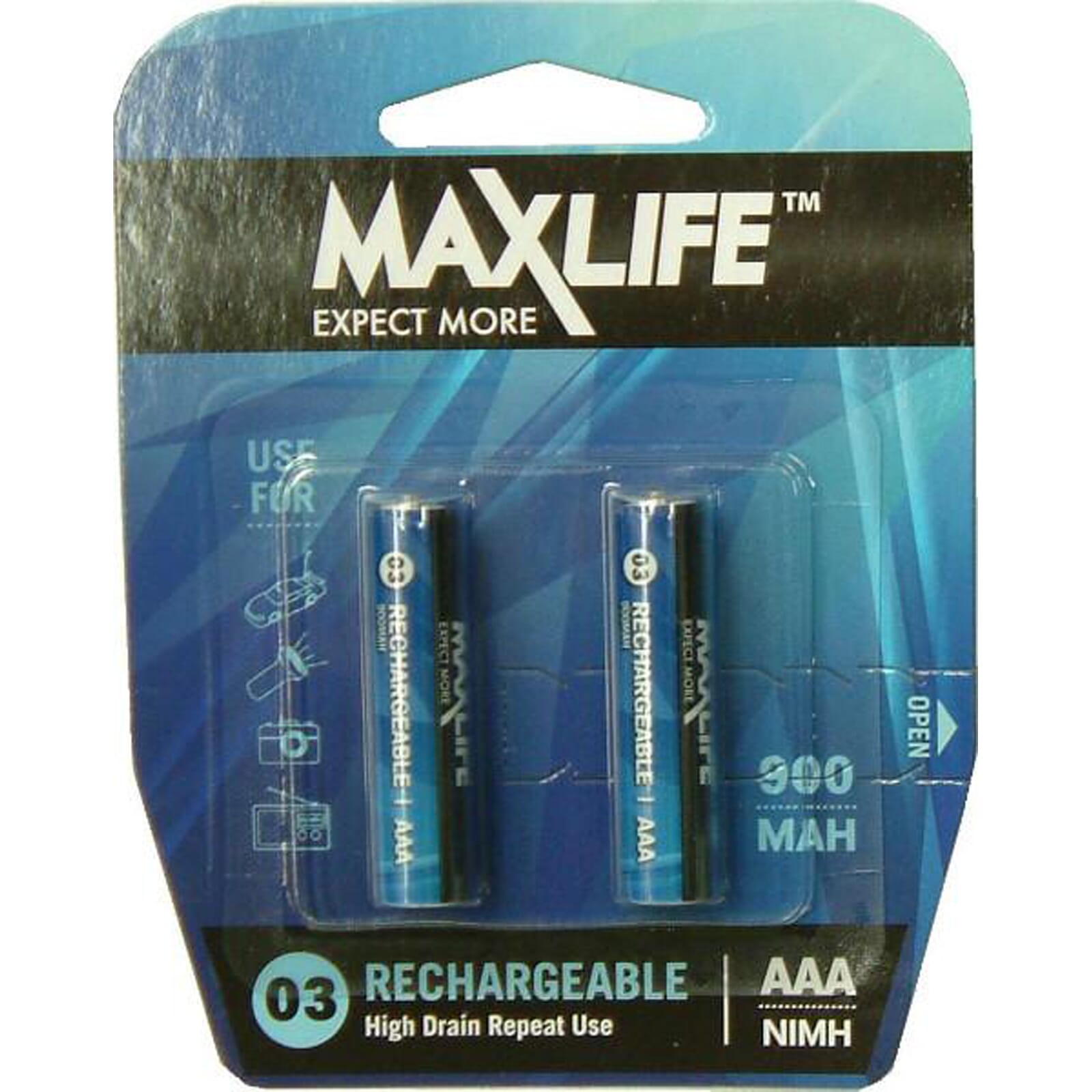 Max-Life Batteries Rechargeable NIMH - AAA 2-Pack 1 Max-Life Batteries Rechargeable NIMH - AAA 2-Pack