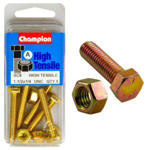 Champion 1-1/2in x 1/4in Set Screw & Nut (A) - GR5