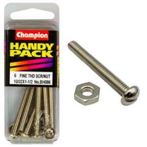 Champion 10/32in x 1-1/2in Fine Set Screw & Nut