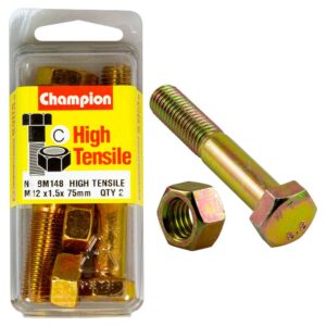 Champion M12 x 75 x 1.5 Bolt & Nut (C) - GR8.8