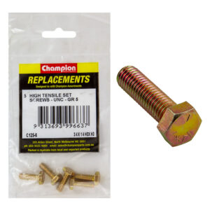 Champion 1/4in x 3/4in UNC Set Screw -Gr5 -5pk