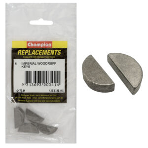 Champion 1-1/8in x 3/16in Wk16 Woodruff Key -6pk