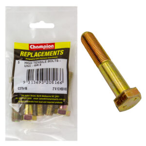 Champion 1/2in x 2in UNC Bolt -Gr5 -5pk