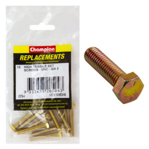 Champion 1/4in x 1-1/2in UNC Set Screw -Gr5 -10pk