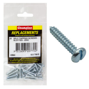 Champion 10G x 1in S/Tapping Pan Head Slotted -25pk