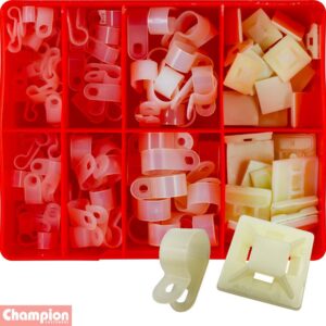 Champion 124pc P-Clamp & Cable Tie Mounts Assortment