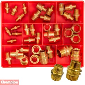 Champion 37pc Brass Hex Nipple Fittings Assortment