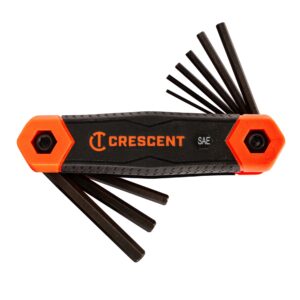 Crescent 9Pc Folding SAE Hex Dual Material Key Set