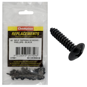 Champion 3/8in x 8G Pan HD Phillips Black - 100pk