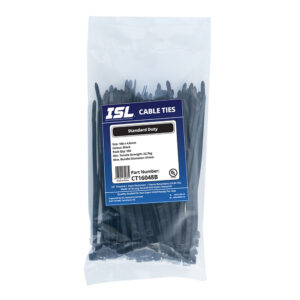 ISL 160 x 4.8mm UV Nylon Cable Tie - Blk. - 100pk