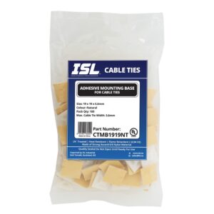 ISL 19 x 19mm Cable Tie mounting Base - Natural - 100pk