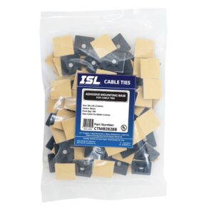 ISL 28x28mm Cable Tie mounting Base - Black - 100pk