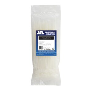 ISL 200 x 4.8mm Nylon Releasable Cable Tie - Nat - 100pk