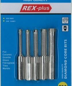 Rex-Plus Diamond Core Drill Bit Set 5-10mm 5pc