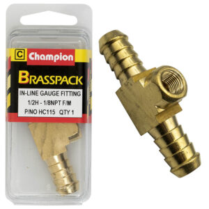 Champion In-Line Gauge Fittings Brass 1/2inH-1/8inNpt Female