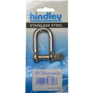 Hindley D Shackle Standard Stainless Steel 10mm Carded
