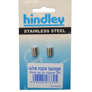 Hindley Wire Rope Swages NP on Copper 2-pce 2mm Carded