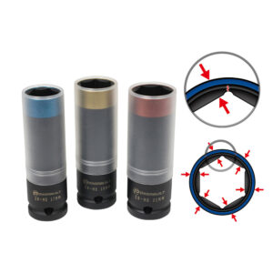 1/2” Dr 3pc Metric Deep Impact Wheel Nut Socket Set
