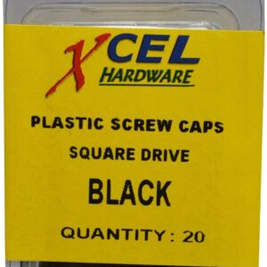 Prepax Plastic Screw Caps - Square Drive 20-pce Black