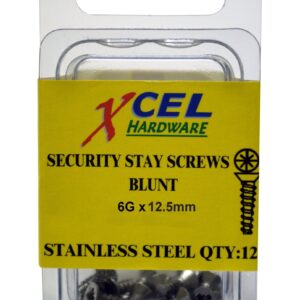 Prepax Security Stay Screws Blunt - Stainless Steel 12-pce 12.5mm x 6g