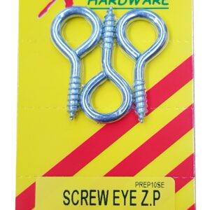 Xcel Screw Eyes ZP #10 3-pce 41mm x 3.9mm Carded