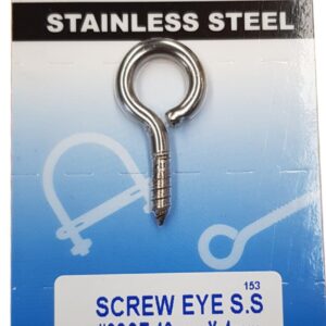 Xcel Screw Eye Stainless Steel #8SSE 40mm x 4mm Carded