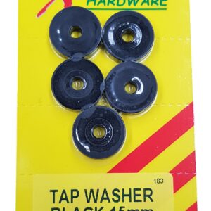 Xcel Tap Washers - Black 5-pce 15mm Carded