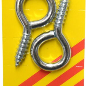 Xcel Screw Eyes ZP #18 2-pce 73mm x 8mm Carded