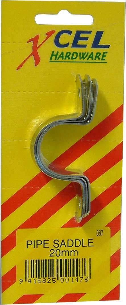 Xcel Pipe Saddles - Galvanised 3-pce 12mm Carded 1 Xcel Pipe Saddles - Galvanised 3-pce 12mm Carded