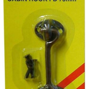 Xcel Cabin Hook - FB on Brass 100mm Carded