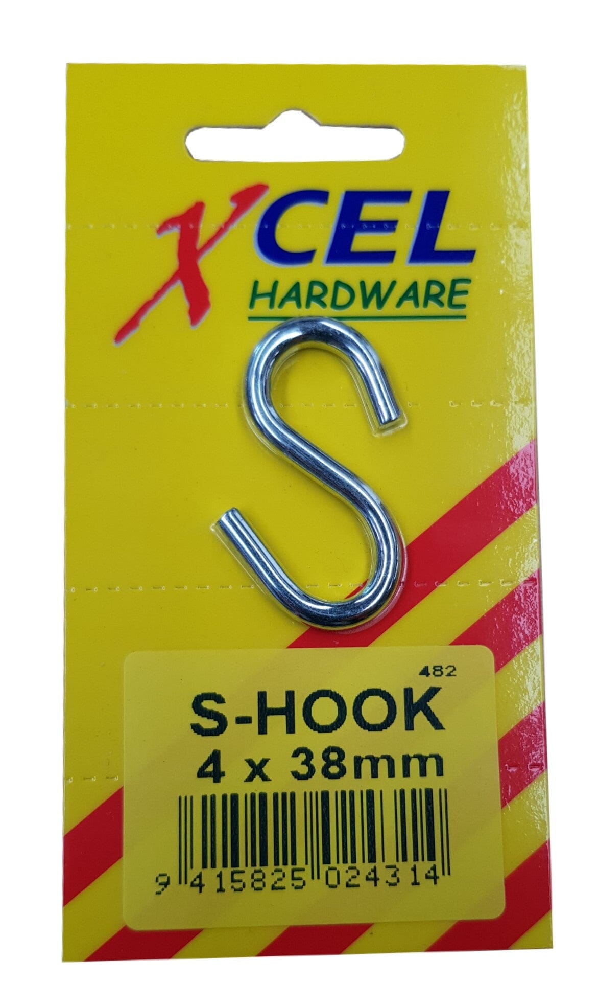 Xcel S-Hook ZP 4mm x 38mm Carded 1 Xcel S-Hook ZP 4mm x 38mm Carded
